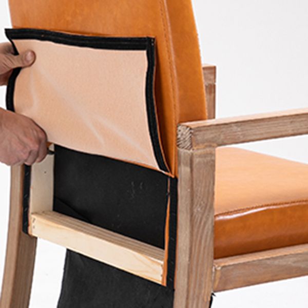 Wood Farmhouse Dining Arm Chair with Color Cushion Parsons Chair for Home Clearhalo ' kitchen&dining_furn' 'Dining Chairs' 'Dining Tables & Seating' 'dining_chair' 'furn' 'furn_dining_chair' 'Furniture' 'furniture_dining_chair' 'Kitchen & Dining Furniture' 'kitchen' 1200x1200_1d3be970-93aa-413c-98c2-d8f8a8ff5840