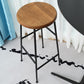 Gambe metalliche contemporanee sgabello da bar per interni in legno massiccio