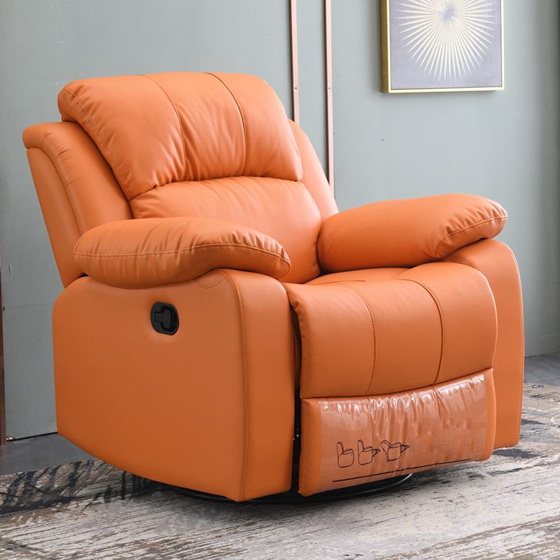 Solid Color Home Theater Recliner Bonded Leather Contemporary Chair for Home Clearhalo 'Chairs & Seating' 'furn' 'furn_recliners' 'Furniture' 'Living Room Furniture' 'Recliners' 1200x1200_1d3eff36-7733-474c-88e8-c134f6918c51