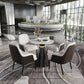 Metal Modern Round Indoor Table Sintered Stone Top Table for Kitchen and Dining Room