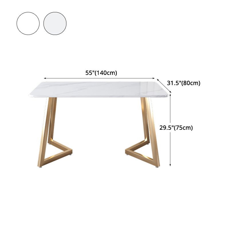Glam Iron Dinette Set 1/2/5 Pieces Dining Table Set with Rectangle Sintered Stone Top Clearhalo 'Dining Room Sets' 'Dining Tables & Seating' 'dining_room_set' 'furn' 'furn_dining_room_set' 'Furniture' 'furniture_dining_room_set' 'Kitchen & Dining Furniture' 1200x1200_1d434924-e144-4460-b019-c3ccc3c30ee7