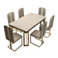 Tavolo da pranzo rettangolare in stile glam con base in metallo con 4 gambe