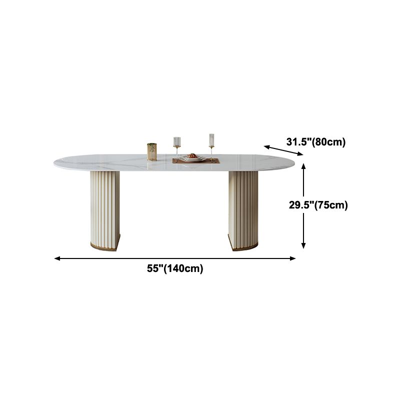 Glam Oval Standard Dining Table Sintered Stone White Dining Table for Kitchen Clearhalo ' dining_table' 'Dining Tables & Seating' 'Dining Tables' 'furn' 'furn_dining_table' 'Furniture' 'furniture_dining_table' 'Kitchen & Dining Furniture' 'kitchen&dining_furn' 'kitchen' 'kitchen_dining_table' 1200x1200_1d450cf2-bcb2-4180-8936-542cff475abf
