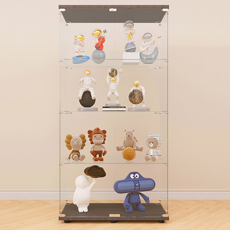 Modern Glass Cabinet Multi-shelf Display Buffet Cabinet with Door for Living Room Clearhalo 'Display & China Cabinets' 'display_china_cabinets' 'furn' 'furn_display_china_cabinets' 'Furniture' 'Kitchen & Dining Furniture' 1200x1200_1d4540a1-bfc7-4662-9661-9df9eff810a3