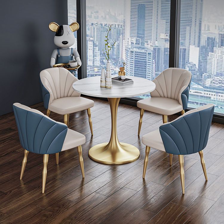 Contemporary Style Tulip Base Furniture Stone Dining Table Round for Home Clearhalo ' dining_table' 'Dining Tables & Seating' 'Dining Tables' 'furn' 'furn_dining_table' 'Furniture' 'furniture_dining_table' 'Kitchen & Dining Furniture' 'kitchen&dining_furn' 'kitchen' 'kitchen_dining_table' 1200x1200_1d45bcc1-f80a-49cf-8583-ec41e1873aa6