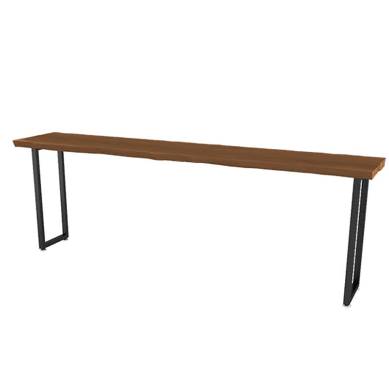 Rechteckiger Bartisch mit schwarzen Beinen und Metallsockel, Bistro-Bartisch für das Esszimmer