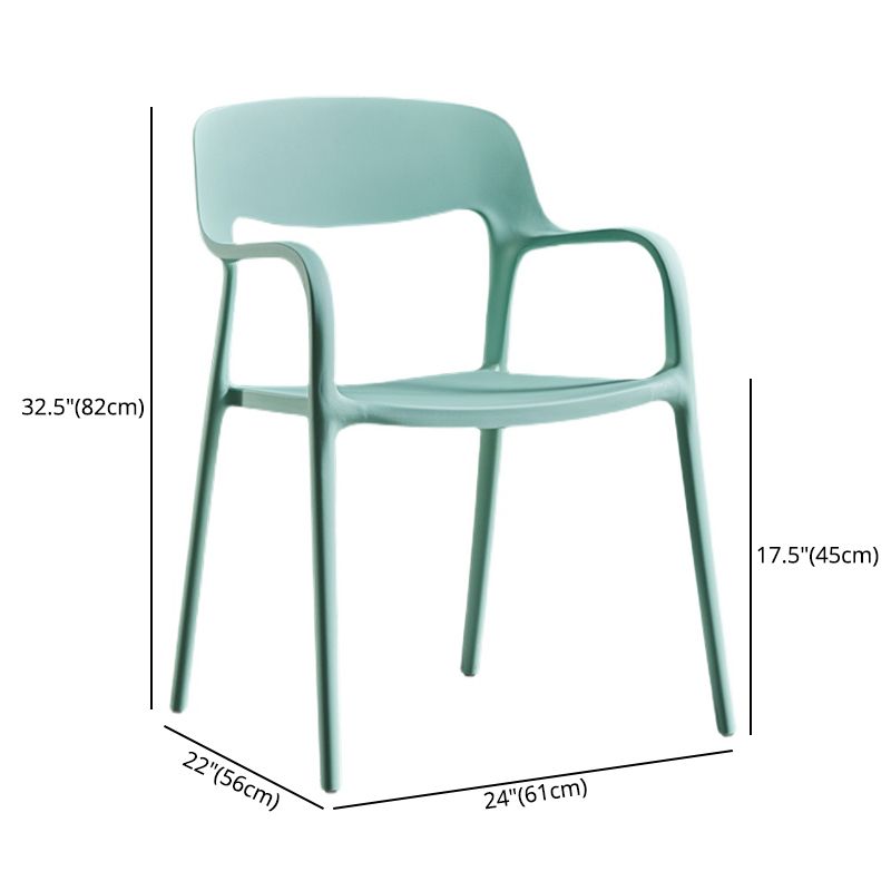 Plastic Open Back Stacking Arm Chair Contemporary Meeting Room Dining Chair Clearhalo ' kitchen&dining_furn' 'Dining Chairs' 'Dining Tables & Seating' 'dining_chair' 'furn' 'furn_dining_chair' 'Furniture' 'furniture_dining_chair' 'Kitchen & Dining Furniture' 'kitchen' 1200x1200_1d462cfc-6342-40c0-9786-6d3c44ec5bb3