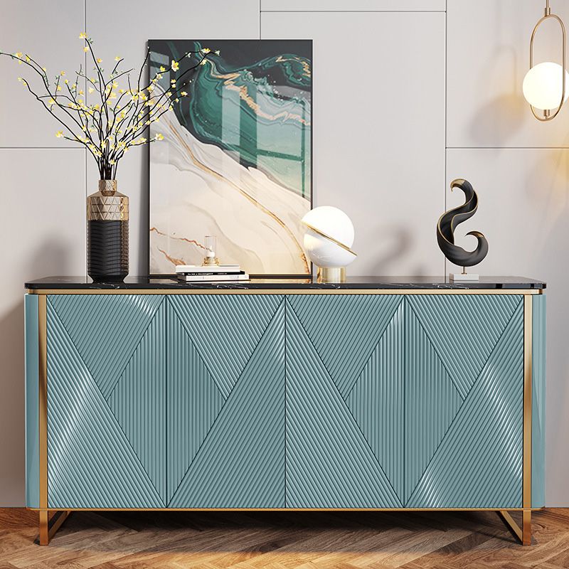 Modern & Contemporary Side Board Stone Credenza with Cabinets Clearhalo 'buffet_sideboard' 'Buffets & Sideboards' 'furn' 'furn_buffet_sideboard' 'Furniture' 'Kitchen & Dining Furniture' 1200x1200_1d472cc3-1814-4042-8fc3-44d049d9ee67