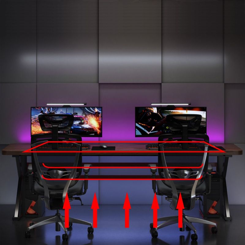 Bureau d'ordinateur en bois massif contemporain bureau de bureau à domicile, 29,5 pouces de haut