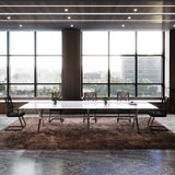 Tavolo da pranzo rettangolare contemporaneo in acciaio tavolo da pranzo in vetro per sala da pranzo