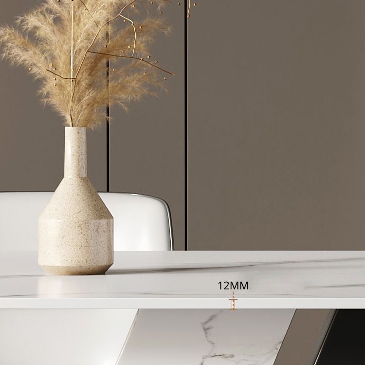 Luxury Sintered Stone Dining Table Rectangle White Table with Double Pedestal Base Clearhalo ' dining_table' 'Dining Tables & Seating' 'Dining Tables' 'furn' 'furn_dining_table' 'Furniture' 'furniture_dining_table' 'Kitchen & Dining Furniture' 'kitchen&dining_furn' 'kitchen' 'kitchen_dining_table' 1200x1200_1d48e4f3-8d95-49e1-a3c0-1c7e47da3b4b