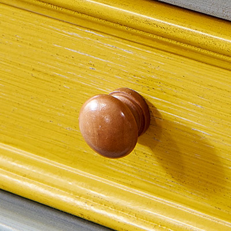 Industrial Wood Accent Chest with Drawers Colorful Accent Cabinet