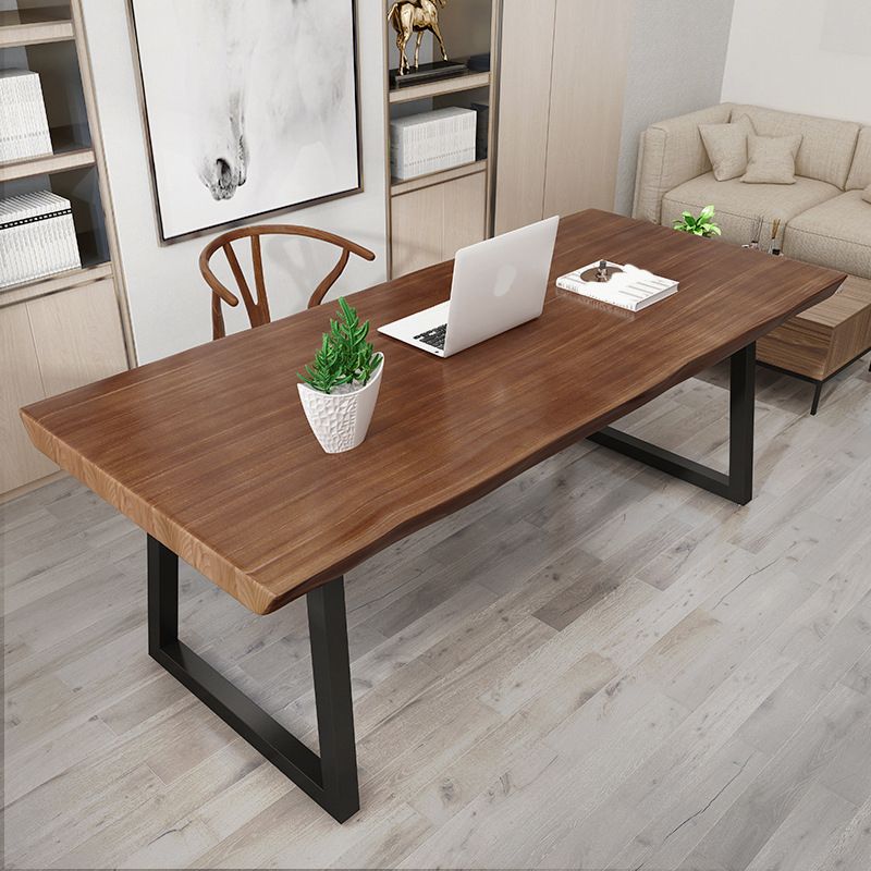 Escritorio de oficina moderno de 30 "H escritorio ejecutivo de madera maciza rectangular