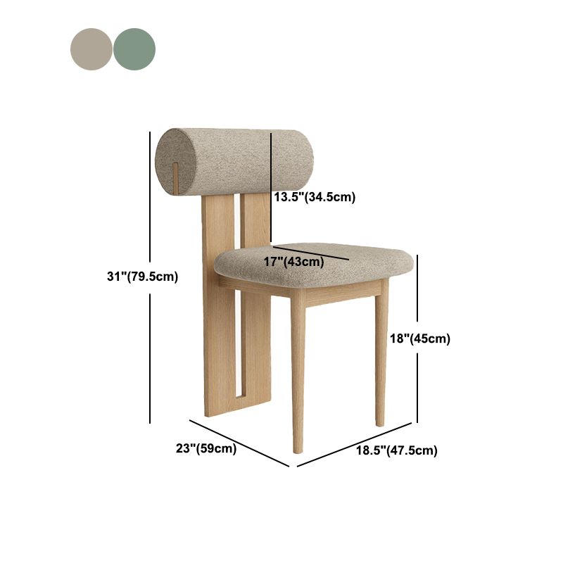 23.22 "Brede armloze stoel Solid Wood frame stoel voor woonkamer