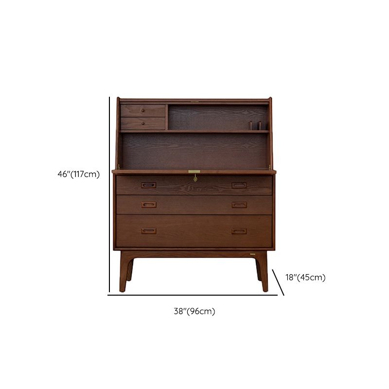 Mid-Century Modern Wood Accent Chest in Ash 46" Tall 5 Drawers Cabinet Clearhalo 'Cabinets & Chests' 'cabinets_chests' 'furn' 'furn_cabinets_chests' 'Furniture' 'Living Room Furniture' 1200x1200_1d4d8a33-1787-4e18-bcaf-b57b142011bf
