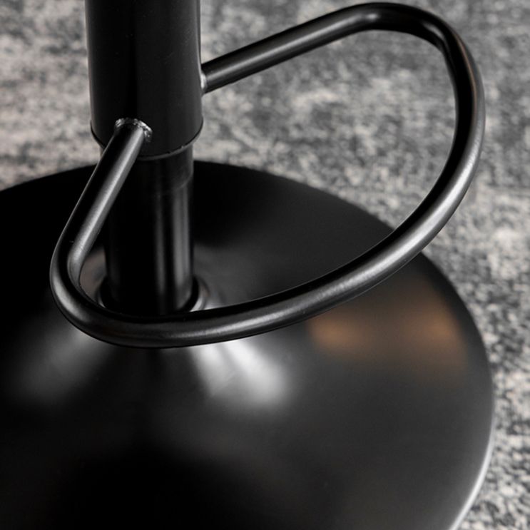 Modern Metal Barstool Faux Leather Footrest Stool Adjustable Height in Matte Finish Clearhalo 'Bar Furniture' 'Bar Stools' 'bar_stools' 'furn' 'furn_bar_stools' 'Furniture' 'Kitchen & Dining Furniture' 1200x1200_1d4edde3-542f-48d5-884f-d4ec61b688a9