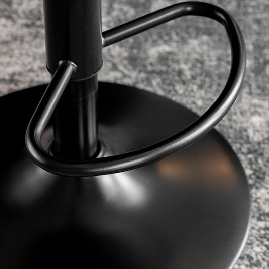 Moderne Metall Barstool Faux Leder Fußstützenhocker Verstellbare Höhe in mattem Finish