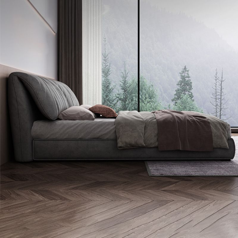 Modern Style Upholstered Headboard Grey Imitation Leather Bed Clearhalo 'Bedroom Furniture' 'Beds' 'furn' 'furn_beds' 'Furniture' 1200x1200_1d50fd57-6eb6-43e0-9a37-667bac51afe4