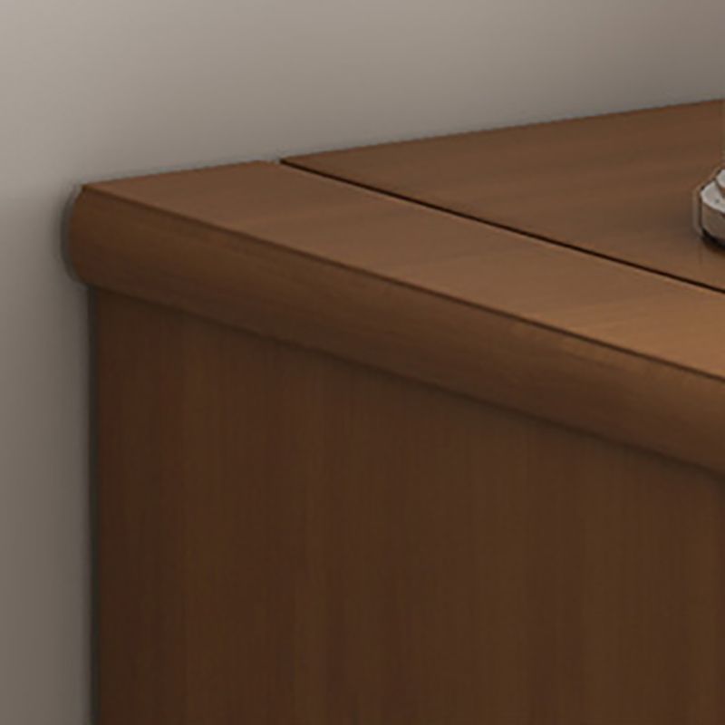 Mid-Century Modern Cabinet Rubberwood 2-Drawer with Shelves Grooves Accent Cabinet Clearhalo 'Cabinets & Chests' 'cabinets_chests' 'furn' 'furn_cabinets_chests' 'Furniture' 'Living Room Furniture' 1200x1200_1d53d00e-a5a8-4b2a-a19c-2490a636be32
