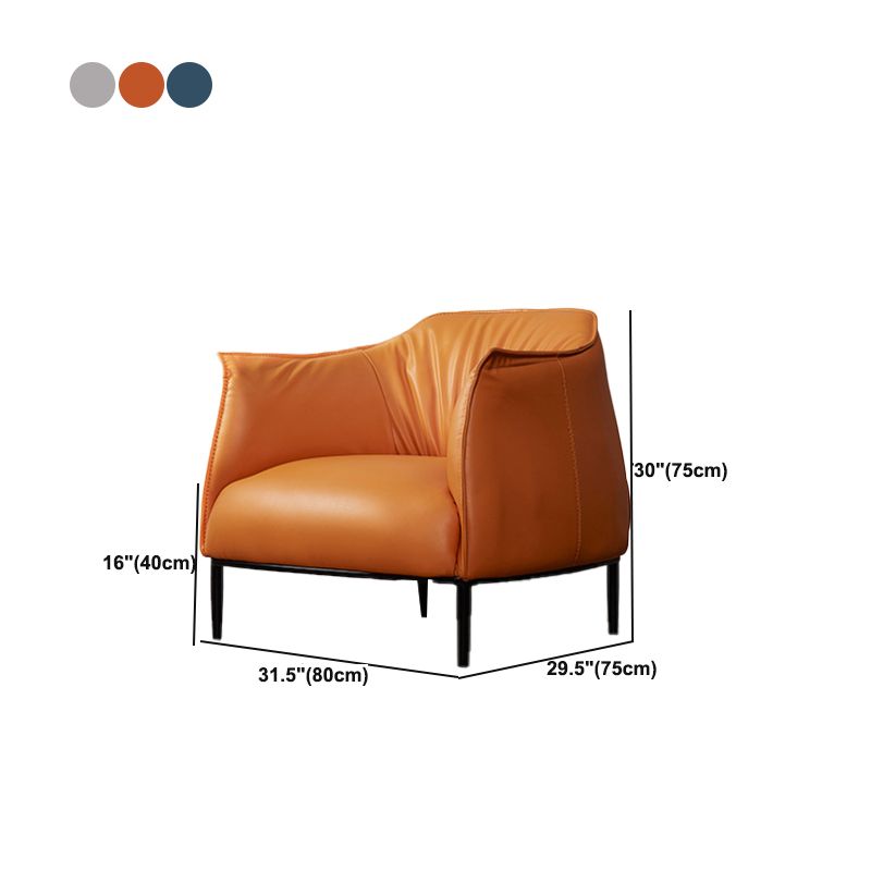 Contemporary PU Leather Arms Included with Black Legs Accent Armchair