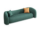 33" Wide Contemporary Sofa Green Leather Pillows Stationary Seating