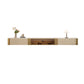 Contemporary Floating Media Console Stone Stand Console with Doors for Living Room
