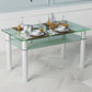 Metal Modern Rectangle Indoor Table Glass Table for Kitchen and Dining Room Clearhalo ' dining_table' 'Dining Tables & Seating' 'Dining Tables' 'furn' 'furn_dining_table' 'Furniture' 'furniture_dining_table' 'Kitchen & Dining Furniture' 'kitchen&dining_furn' 'kitchen' 'kitchen_dining_table' 1200x1200_1d55c780-a1c2-4550-88ec-b1511aa291dd