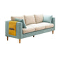Contemporary Velvet Square Arm Sofa with Storage for Three People