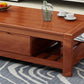 Rectangular 4 Legs Base Solid Wood Table Nordic Style Coffee Table with Drawers