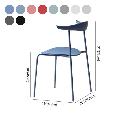 Industrial Open Back Dining Side Chair Matte Finish Armless Dining Side Chairs Clearhalo ' kitchen&dining_furn' 'Dining Chairs' 'Dining Tables & Seating' 'dining_chair' 'furn' 'furn_dining_chair' 'Furniture' 'furniture_dining_chair' 'Kitchen & Dining Furniture' 'kitchen' 1200x1200_1d592d36-5fe9-4a1c-978e-7c5a74d02312