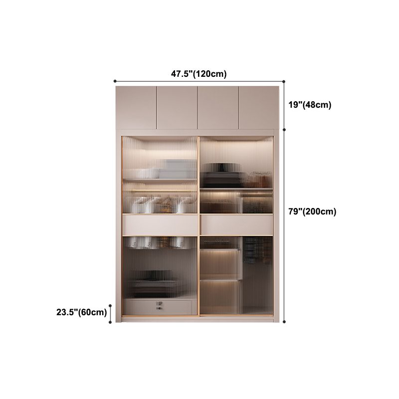 Glijdende garderobe kast met lade hedendaagse garderobe armoire