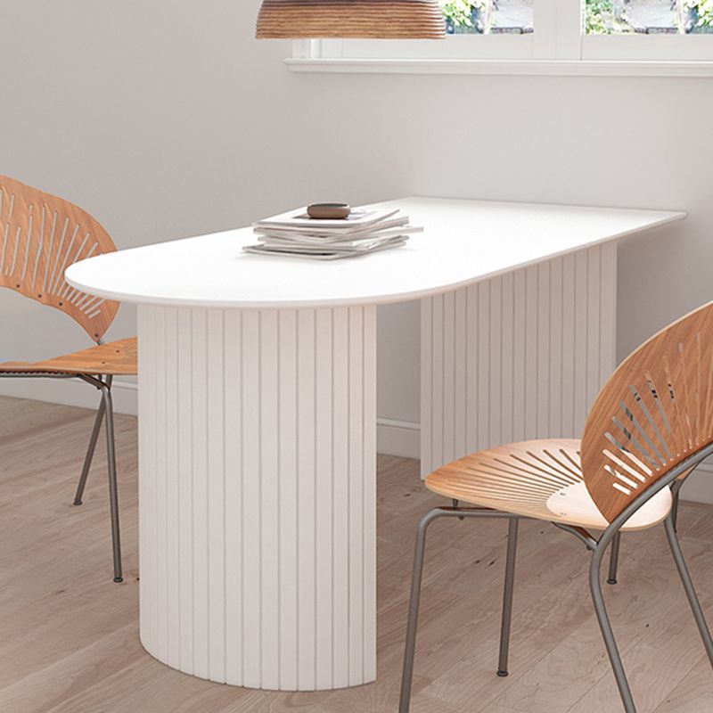 Contemporary Half-Circle Office Desk White Writing Desk for Home Clearhalo 'furn' 'furn_office_desk' 'Furniture' 'Office Desks' 'Office Furniture' 'office_desk' 1200x1200_1d5ba891-e115-4fe0-b607-15cbf8187670