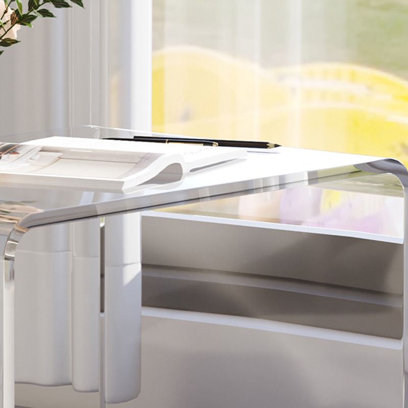 Luxurious Sled Side Table Rectangular Acrylic End Table Stand