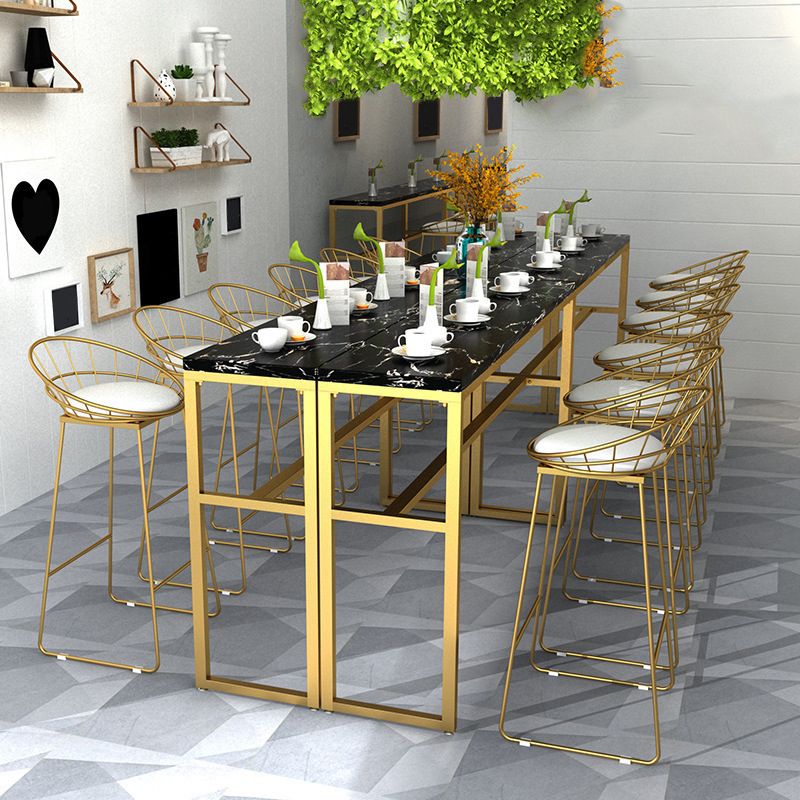 Glam Style Faux Marble Bar Counter Table Rectangle Bar Counter Table for Kitchen Clearhalo 'Bar Furniture' 'Bar Tables' 'bar_tables' 'furn' 'furn_bar_tables' 'Furniture' 'Kitchen & Dining Furniture' 1200x1200_1d5d367d-d49c-430a-ab23-76b700887f22