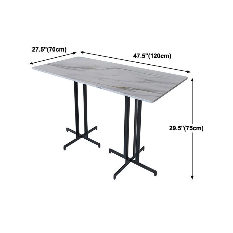 Industrial Style Dining Table White Sintered Stone Dining Table with Black Frame for Dinning Room Clearhalo ' dining_table' 'Dining Tables & Seating' 'Dining Tables' 'furn' 'furn_dining_table' 'Furniture' 'furniture_dining_table' 'Kitchen & Dining Furniture' 'kitchen&dining_furn' 'kitchen' 'kitchen_dining_table' 1200x1200_1d5e58fb-fb66-4dc2-bcbf-6804c53bb0ef