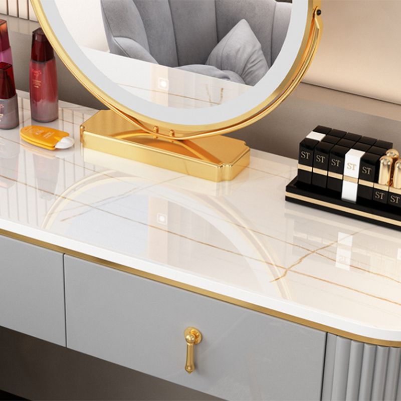 Contemporary With Drawer Gray Wooden Mirror Bedroom Make-up Vanity Clearhalo 'Bedroom Furniture' 'furn' 'furn_makeup_vanities' 'Furniture' 'Makeup Vanities' 'makeup_vanities' 1200x1200_1d5e6af5-0878-40a8-ad6a-11175209fed9
