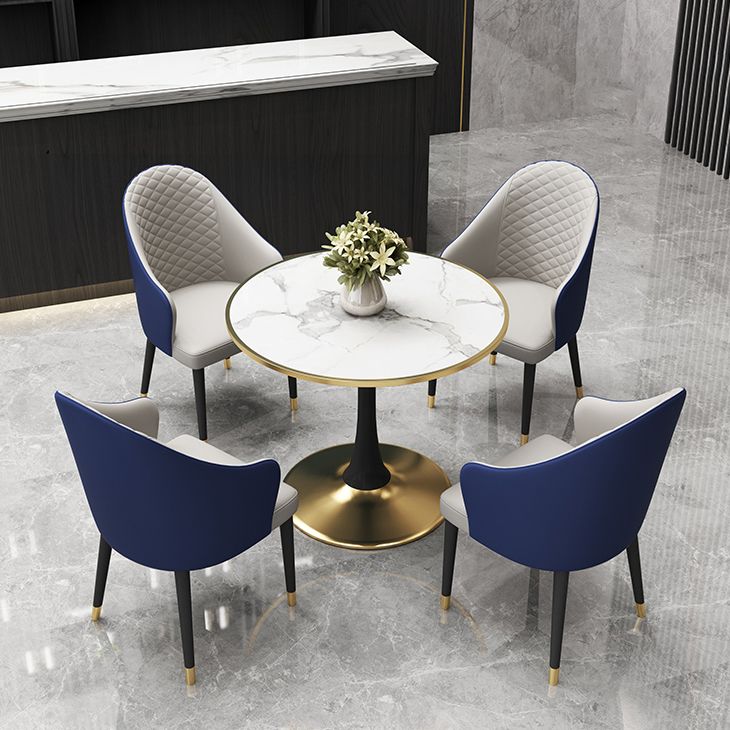 31.5'' Traditional Luxury Dining Table Round Table with Metal Tulip Base Clearhalo ' dining_table' 'Dining Tables & Seating' 'Dining Tables' 'furn' 'furn_dining_table' 'Furniture' 'furniture_dining_table' 'Kitchen & Dining Furniture' 'kitchen&dining_furn' 'kitchen' 'kitchen_dining_table' 1200x1200_1d6005fa-334c-4b2b-ad26-5c0bb6930c35