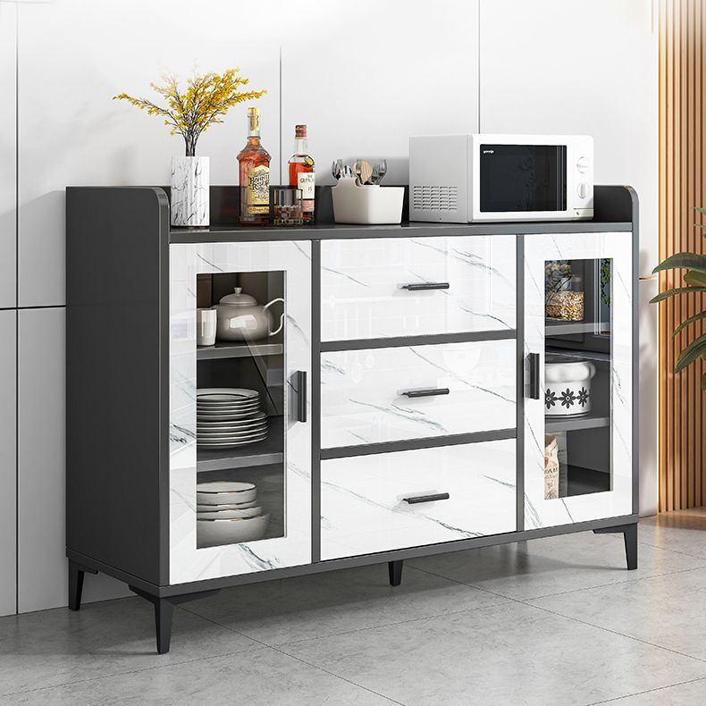 Artificial Wood Dining Room Sideboard Cabinet Modern Credenza with Storage and Drawer Clearhalo 'buffet_sideboard' 'Buffets & Sideboards' 'furn' 'furn_buffet_sideboard' 'Furniture' 'furniture_buffet_sideboard' 'Kitchen & Dining Furniture' 1200x1200_1d607a88-d70d-445c-b135-2b06f0d775ec