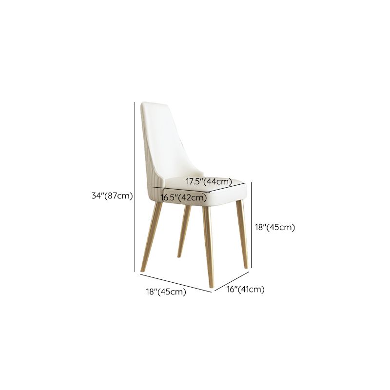 Glam Kitchen Side Chair Gambe dorate Parsons Sedia da pranzo senza braccioli