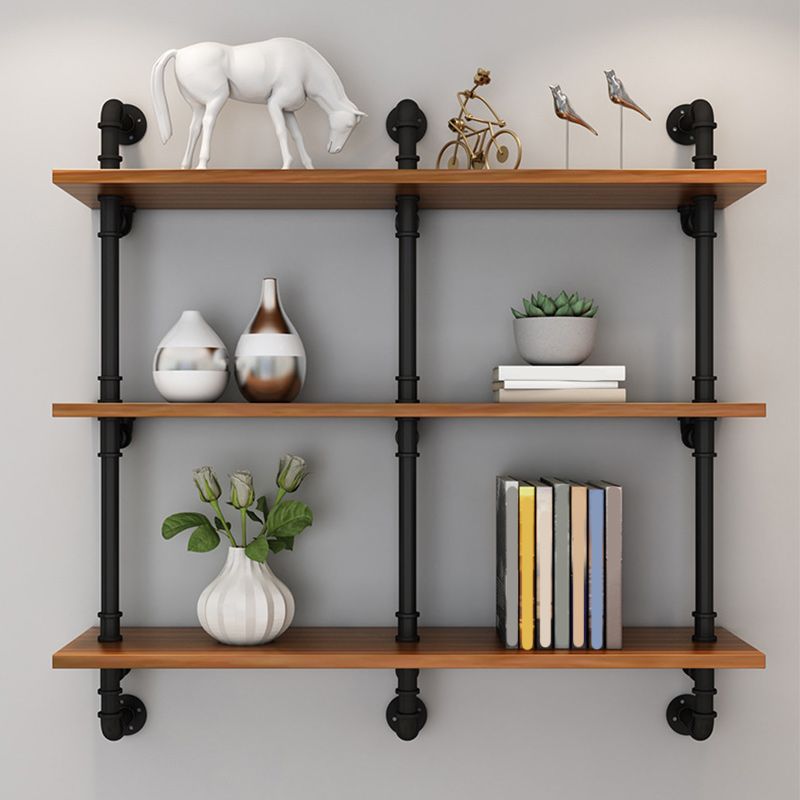 Brown Bookshelf Industrial Style Wall Mounted Bookcase for Home Office Clearhalo 'Bookcases' 'furn' 'furn_bookcases' 'Furniture' 'furniture_bookcases' 'Office Furniture' 1200x1200_1d63b21c-ac85-4894-b4bb-4e5ac7aad9e9