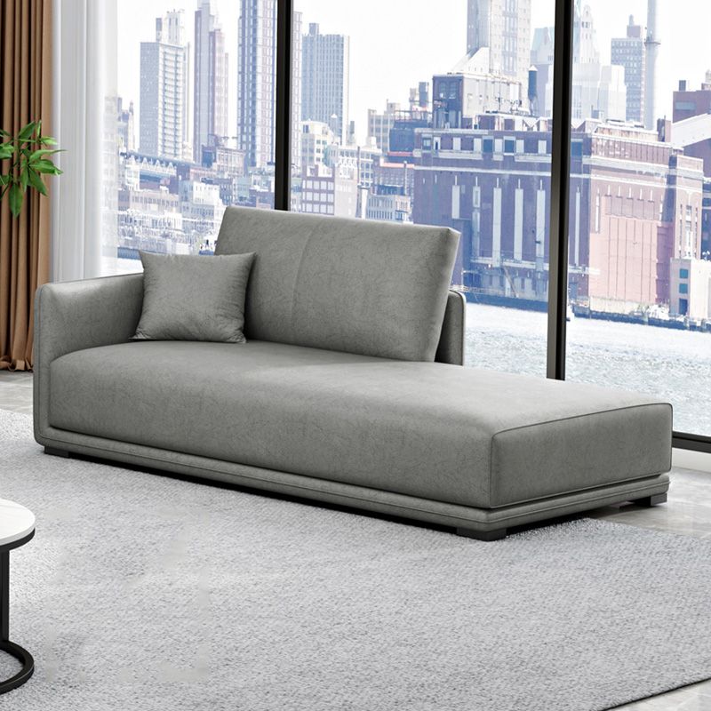 Nordic Living Room Chaise Rolled Arms Upholstered Chaise Lounge with Wooden Base Clearhalo 'Chairs & Seating' 'Chaise Lounge' 'chaise_lounge' 'furn' 'furn_chaise_lounge' 'Furniture' 'Living Room Furniture' 1200x1200_1d6483a0-40ed-4b5e-abae-4c96fc31e55e