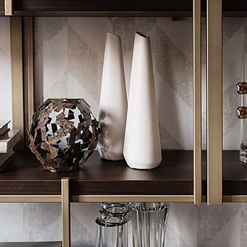 Estantería urbana Gold Metal Open Back estantería con estantes para sala de estar