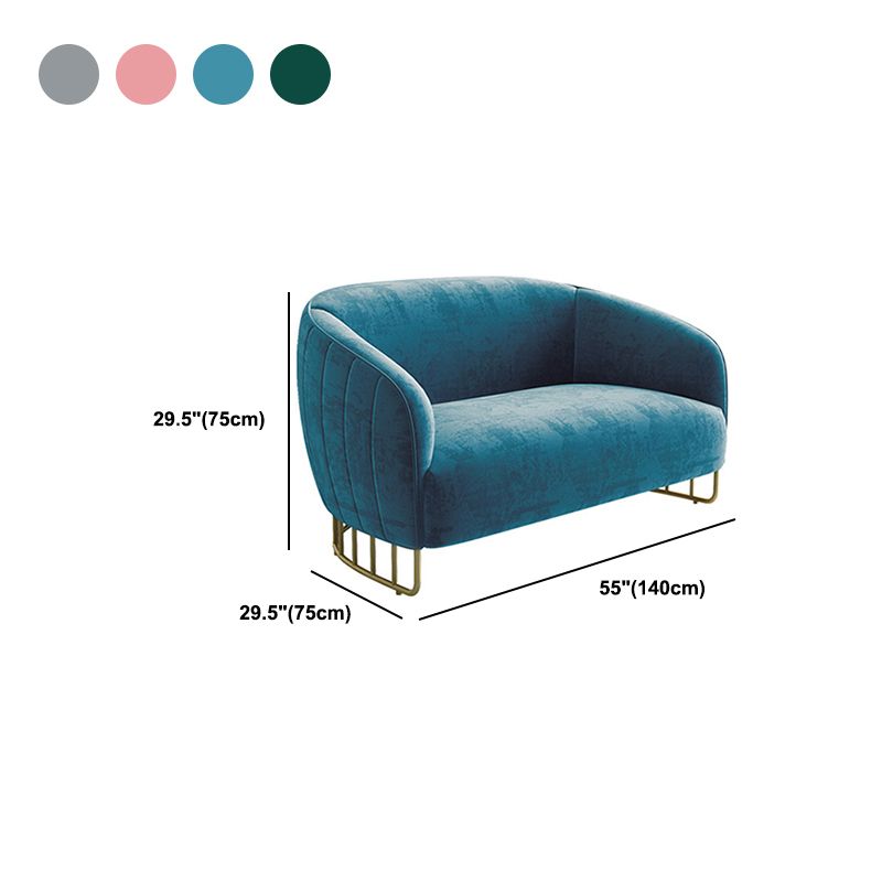 Velvet 29.52" Wide Sofa for Living Room Tuxedo Arm Sofa with Metal Frame