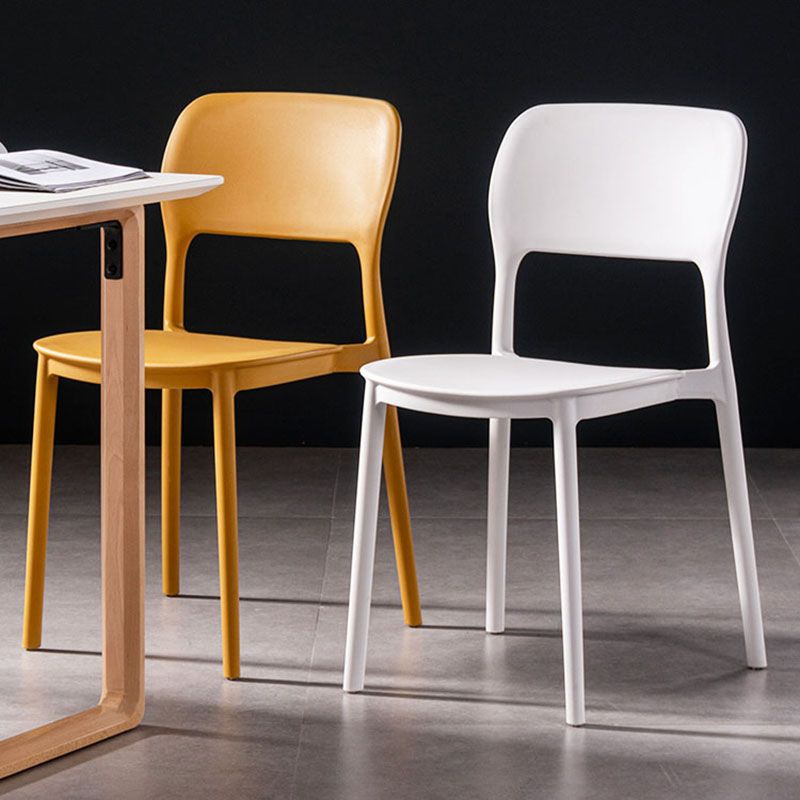 Contemporary Style Kitchen Chair Plastic Armless Open Back Dining Side Chair Clearhalo ' kitchen&dining_furn' 'Dining Chairs' 'Dining Tables & Seating' 'dining_chair' 'furn' 'furn_dining_chair' 'Furniture' 'furniture_dining_chair' 'Kitchen & Dining Furniture' 'kitchen' 1200x1200_1d65fb95-db39-443e-8257-62061ed2fd1b