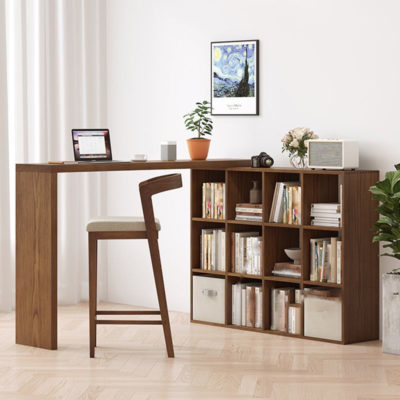 Modern massief hout lage rug tegenhoge ontlasting in bruin en wit