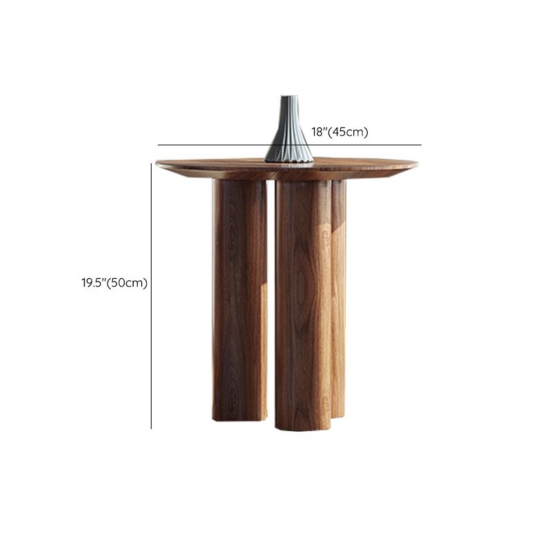 Rustic Side End Snack Table Brown Living Room Round 3 Legs Corner Table