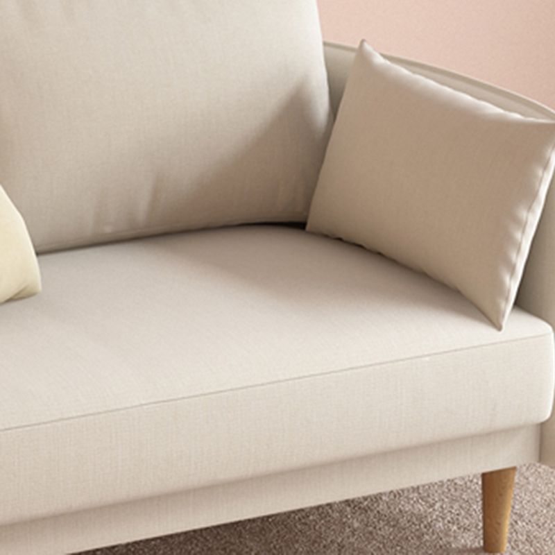 Sofá de brazo cuadrado estándar contemporáneo de lino para sala de estar, apartamento