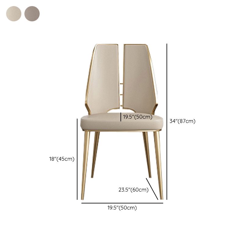 Gestoffeerde en metalen eigentijdse armloze dineren en accentstoelen