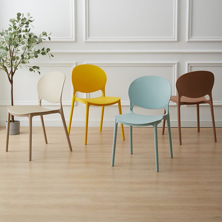 Scandinavian Plastic Dining Chair Open Back Side Chair with 4 Legs for Home Use Clearhalo ' kitchen&dining_furn' 'Dining Chairs' 'Dining Tables & Seating' 'dining_chair' 'furn' 'furn_dining_chair' 'Furniture' 'furniture_dining_chair' 'Kitchen & Dining Furniture' 'kitchen' 1200x1200_1d693fab-f107-4e9a-a245-3b5ad7979fb1