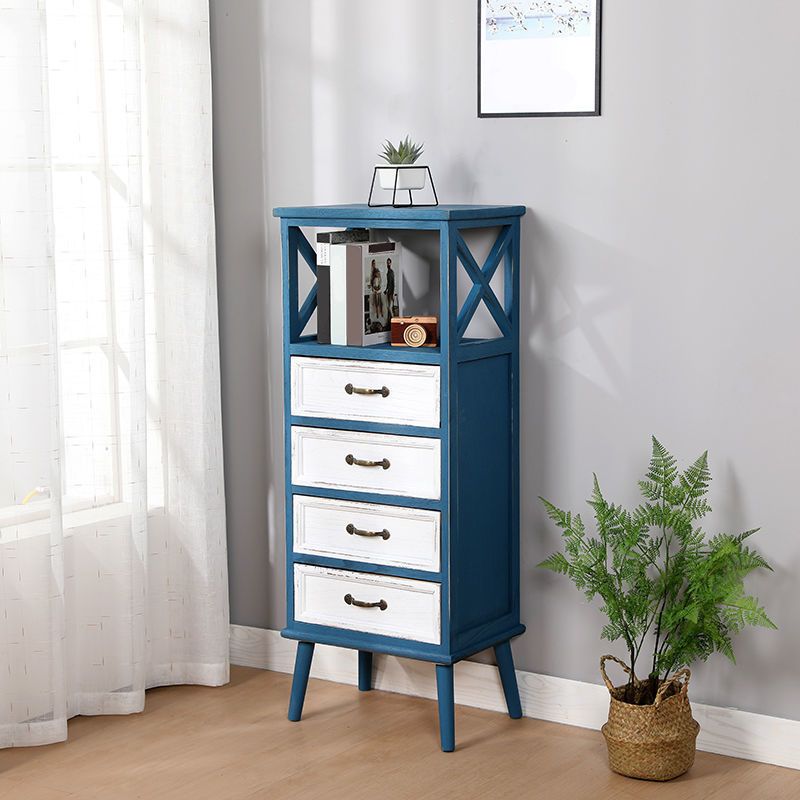 Cofre de acento de madera contemporáneo con cajones y estante de 12.59 "de ancho